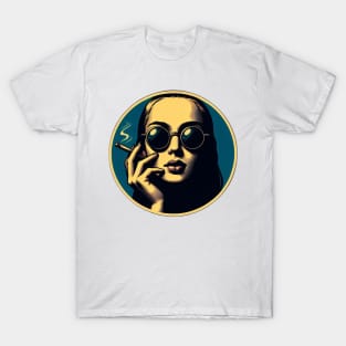 cool stoner girl smoking T-Shirt